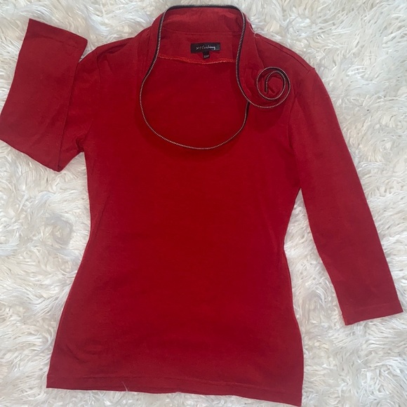 ‼️Stunning Red Zipper Light Sweater - Picture 5 of 7